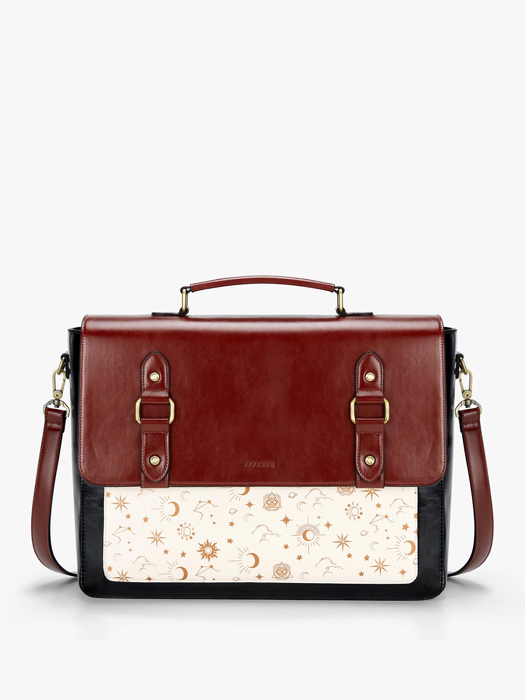 Vintage 15.6 Inch Leather Briefcase for Men & Women - Classic Business Laptop Bag with Adjustable Shoulder Strap - Perfect for Office, Travel & Daily Commute