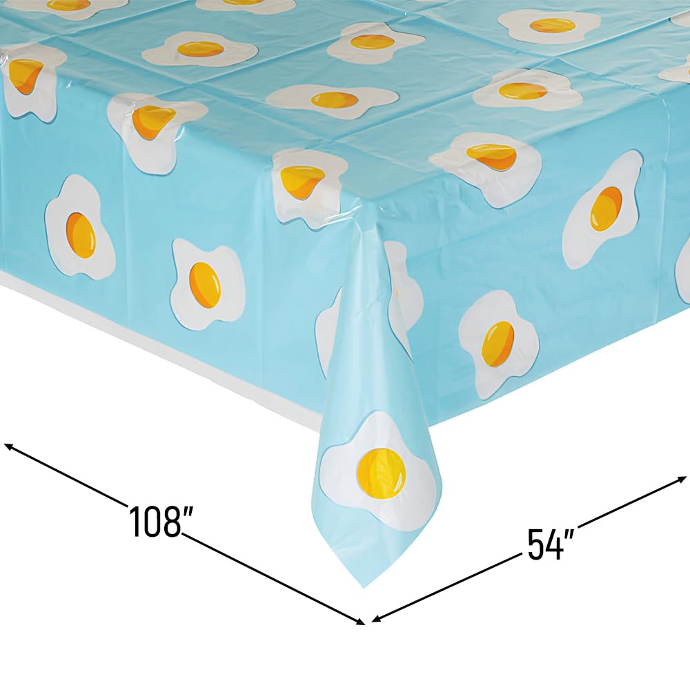 BRUNCH PARTY FRIED EGG TABLE COVER - Fun Breakfast-Themed Party Decor - 1-Piece Waterproof Tablecloth for Brunch Parties, Baby Showers & Themed Events