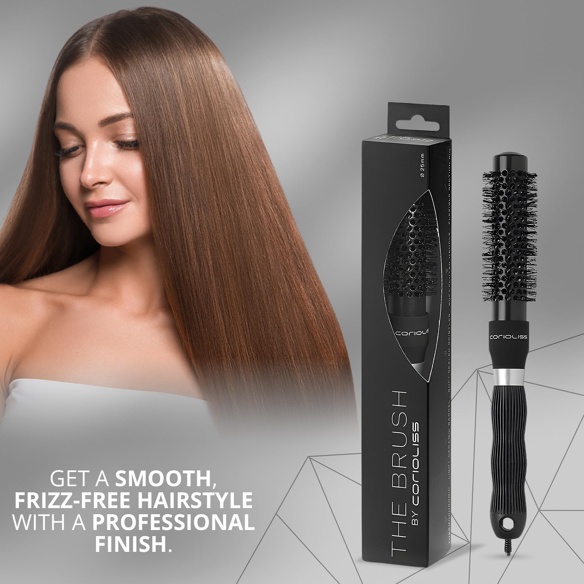 Corioliss Professional Ceramic Hair Roller Brush for Women - 25mm Styling Tool for Short Hair & Precise Work | Perfect for Salon, Home Use & Travel Styling