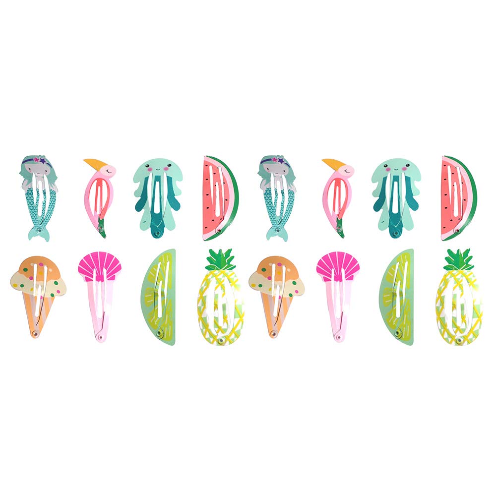 16PCS Cartoon Fruit Hair Clips for Girls - Cute BB Clip Bow Hair Ties, Snap Hairpins for Kids, Party Headbands & Christmas Hair Accessories - Perfect for School, Birthday Parties & Daily Styling