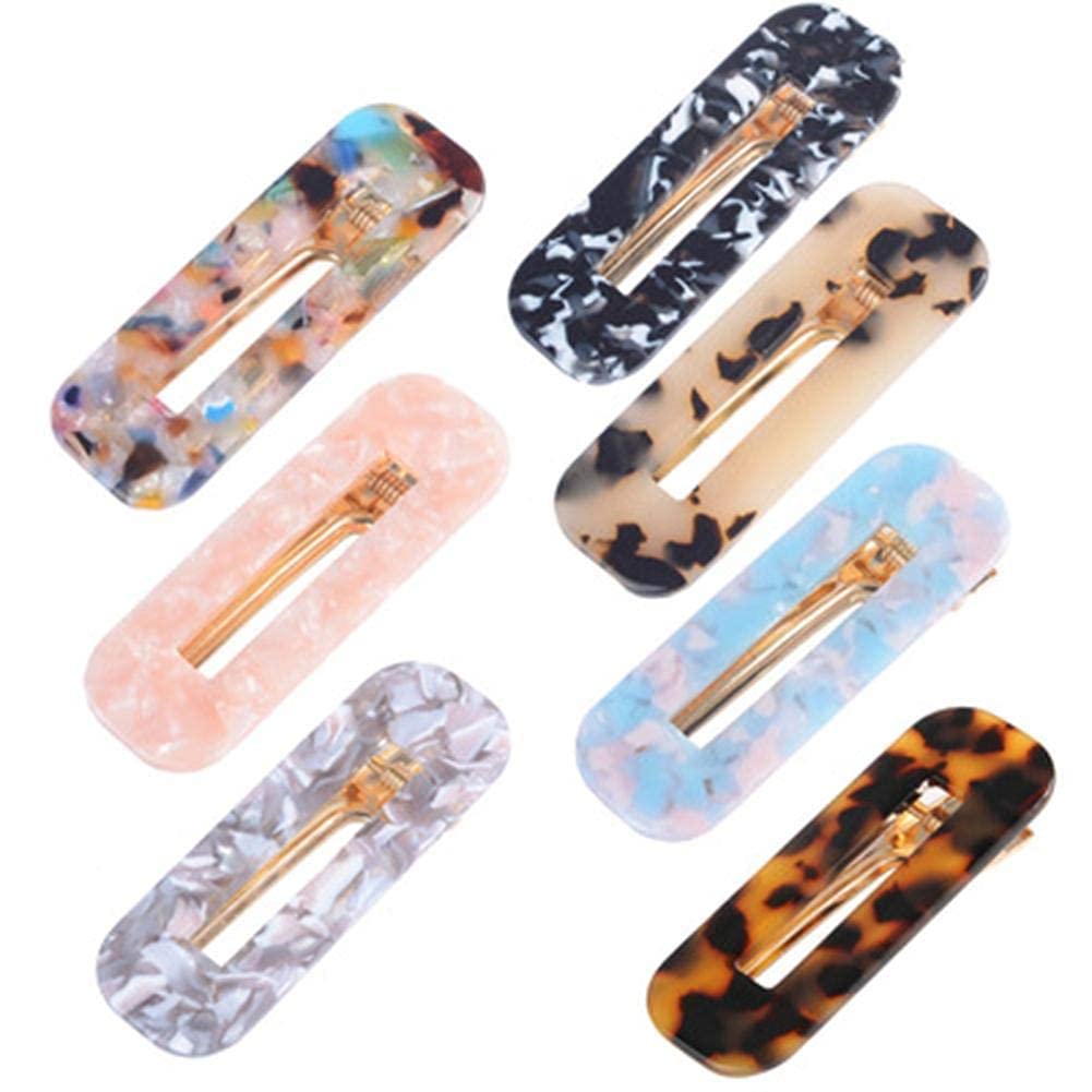 Fashion Acrylic Hair Clips for Women - 12PC Non-Slip Large Barrettes, Geometric Resin Alligator Hair Clips - Hair Accessories for Ladies - Perfect for Parties, Weddings & Everyday Styling