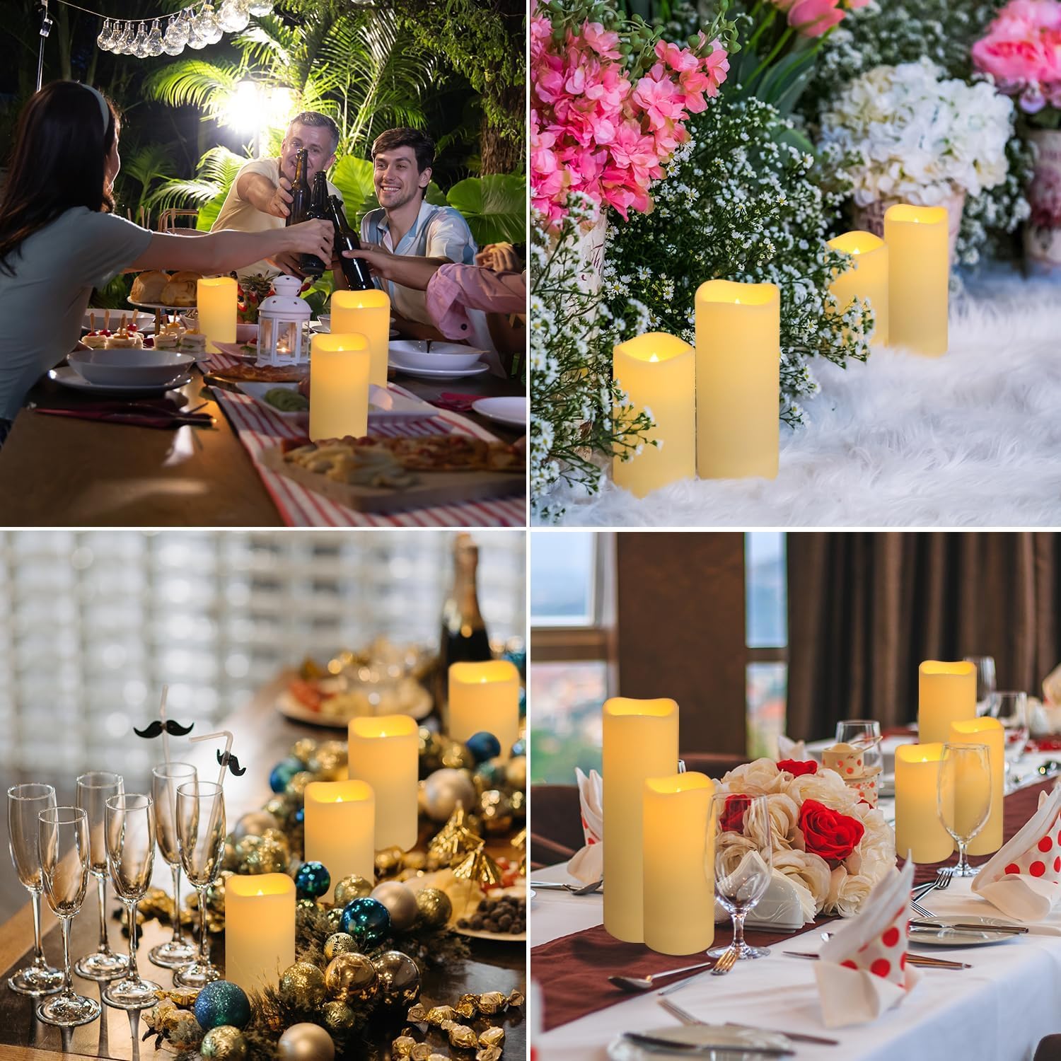 72 Pack Flameless LED Candles Set - Battery Operated Waterproof Candles (2.2