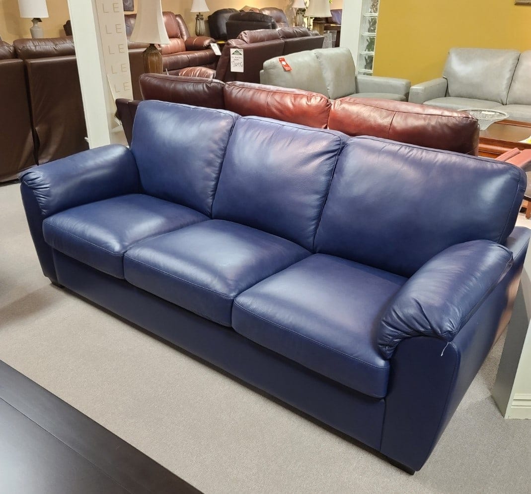 Palliser Lanza Genuine Leather Sofa and Loveseat Set - Modern Living Room Furniture for Home Theater & Family Gathering Spaces