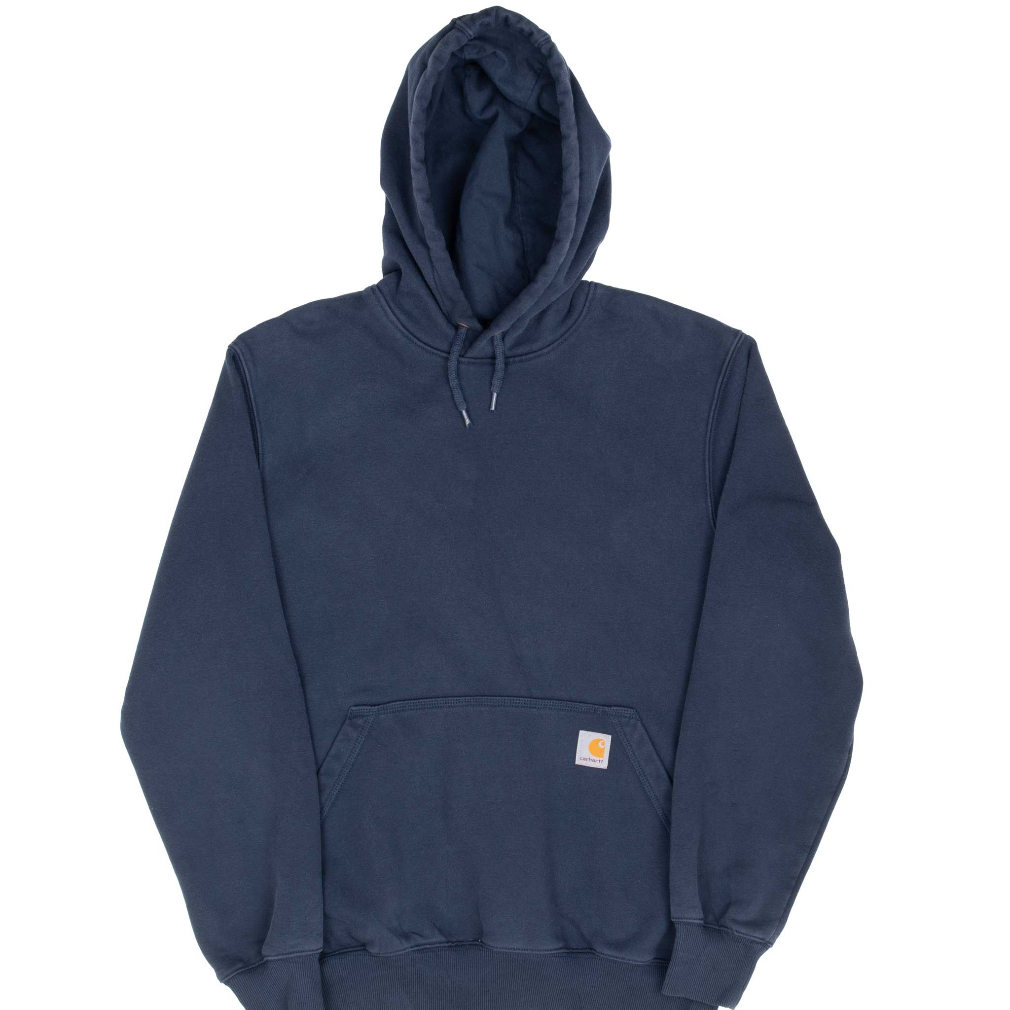 Vintage Carhartt Classic Navy Blue Hoodie Sweatshirt - Small Size | Men's Workwear & Casual Streetwear for Outdoor Activities & Everyday Comfort