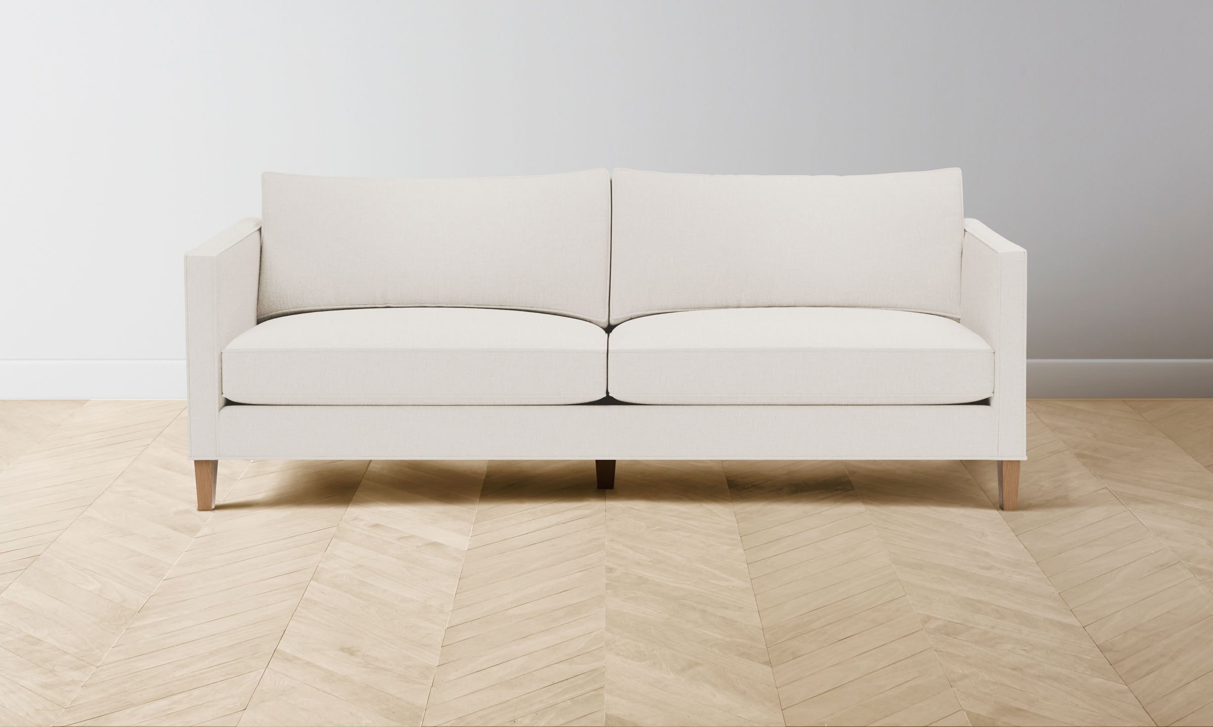 Premium Crosby Sofa - Italian Brushed Wool Upholstery in Vanilla | Modern Living Room Furniture for Cozy Home Decor