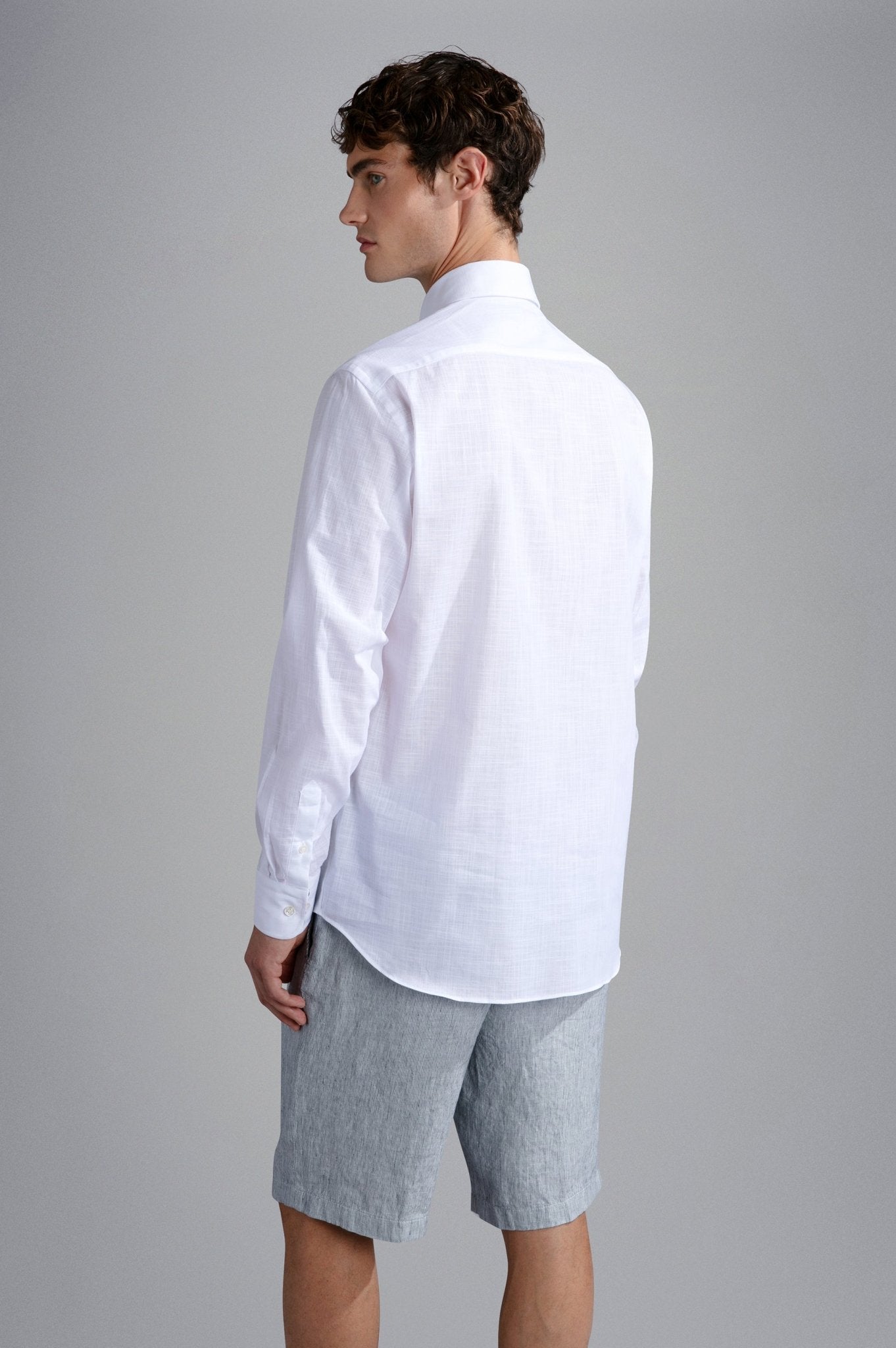 PAUL & SHARK Men's Premium Cotton Long Sleeve Casual Shirt - White | Comfortable & Breathable for Office, Travel & Everyday Wear