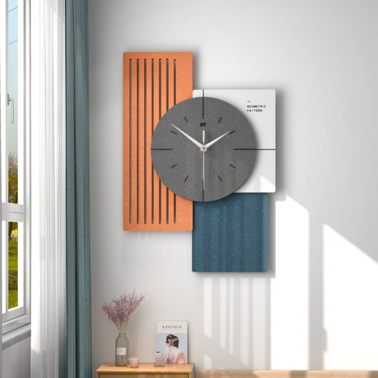 Stylish Modern Wall Clock - Decorative Battery Operated Silent Non-Ticking Wall Mounted Clock for Living Room, Bedroom, Office & Home Decor