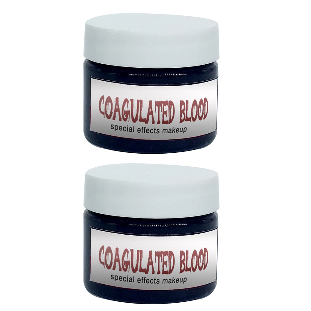 Lurrose 2pcs Fake Plasma Coagulated Blood Makeup Kit - Halloween Special FX Blood Paint, Scar Gel & Skin Wax for Horror Cosplay, Theater, and Movie Effects