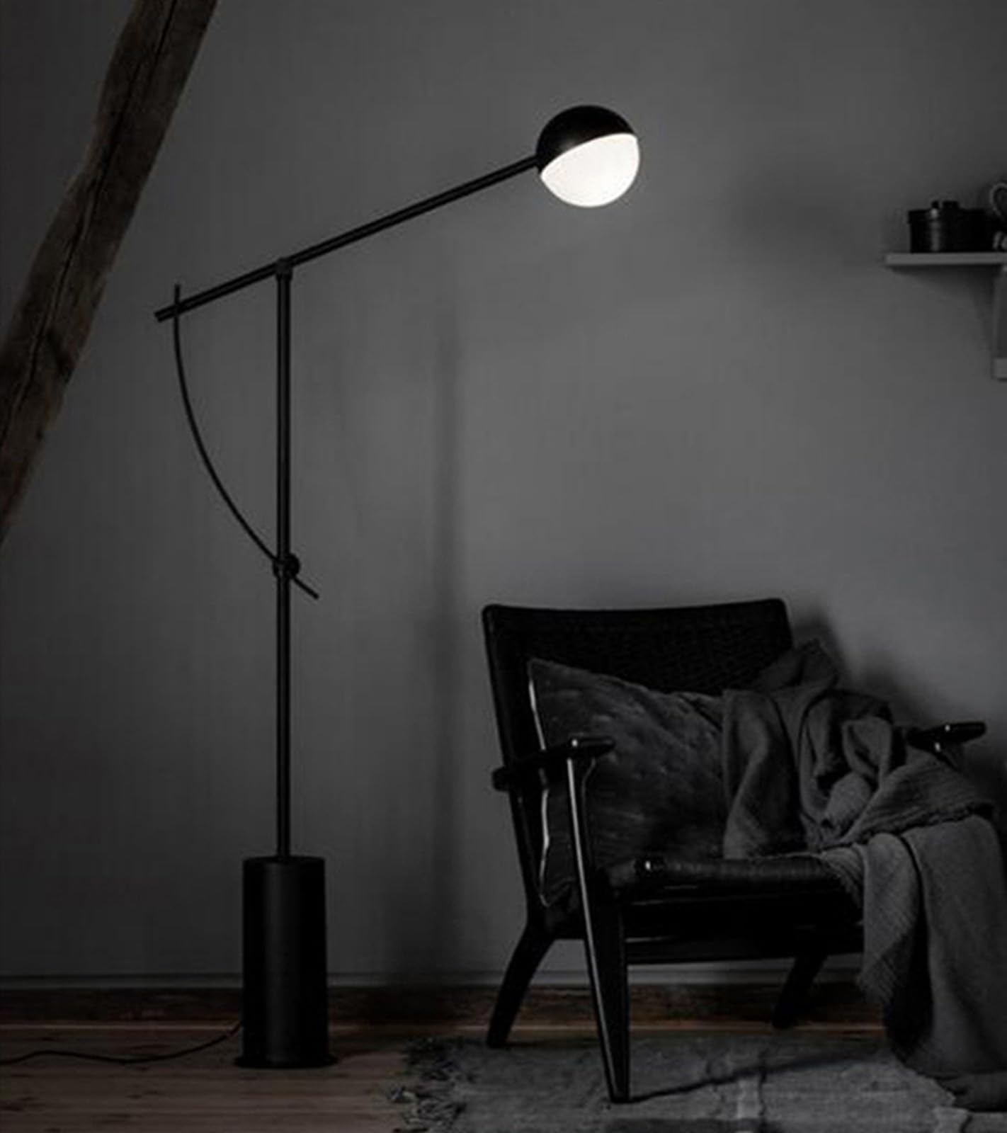 Dimmable Floor Lamp for Living Room - Modern Standing Lamp with Foot Switch, Simple Decorative Design for Bedroom & Office - Black | Perfect for Reading, Relaxing & Ambient Lighting