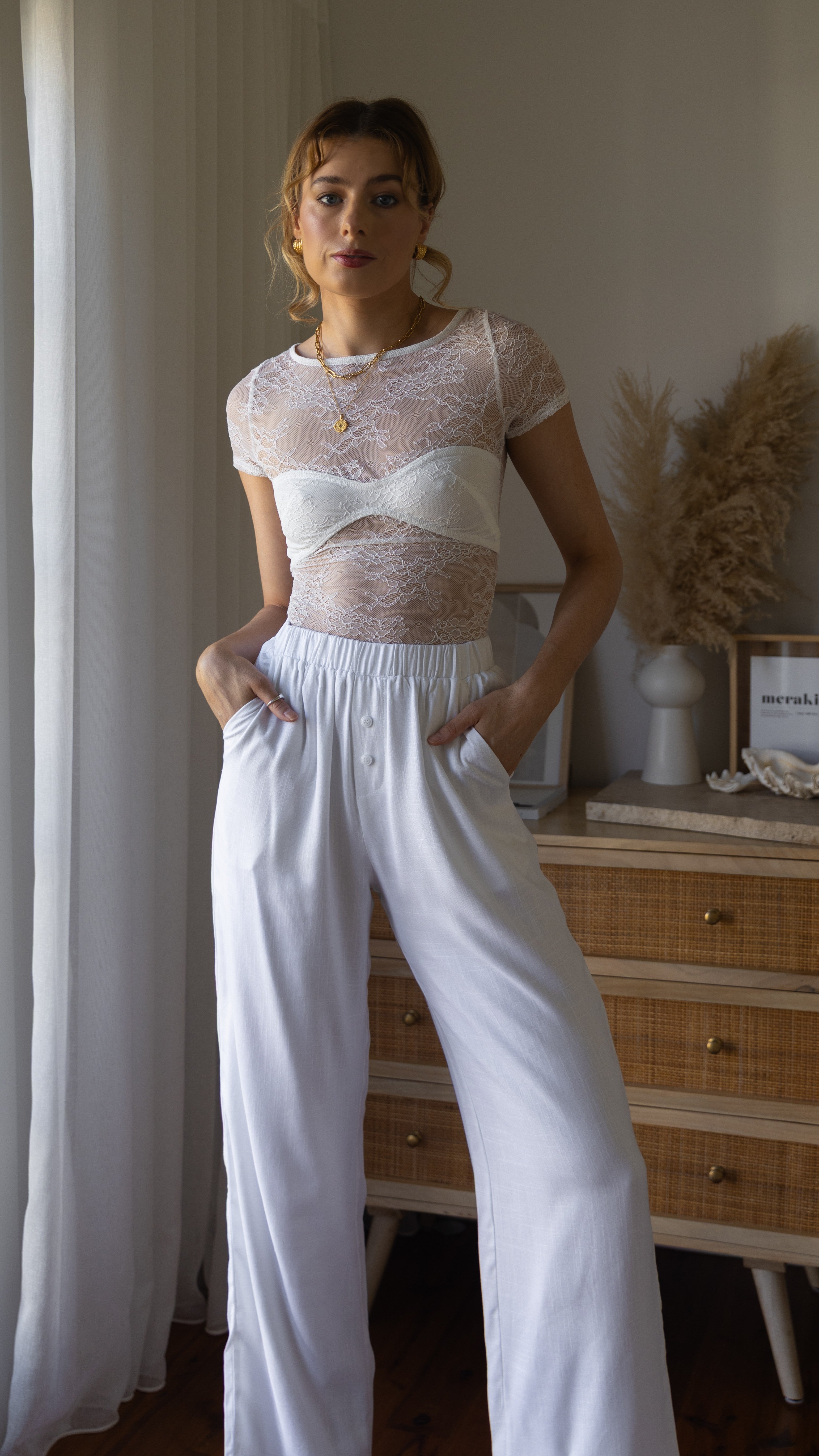 Elegant Kaylee Lace Top in White - Perfect for Date Nights & Special Occasions