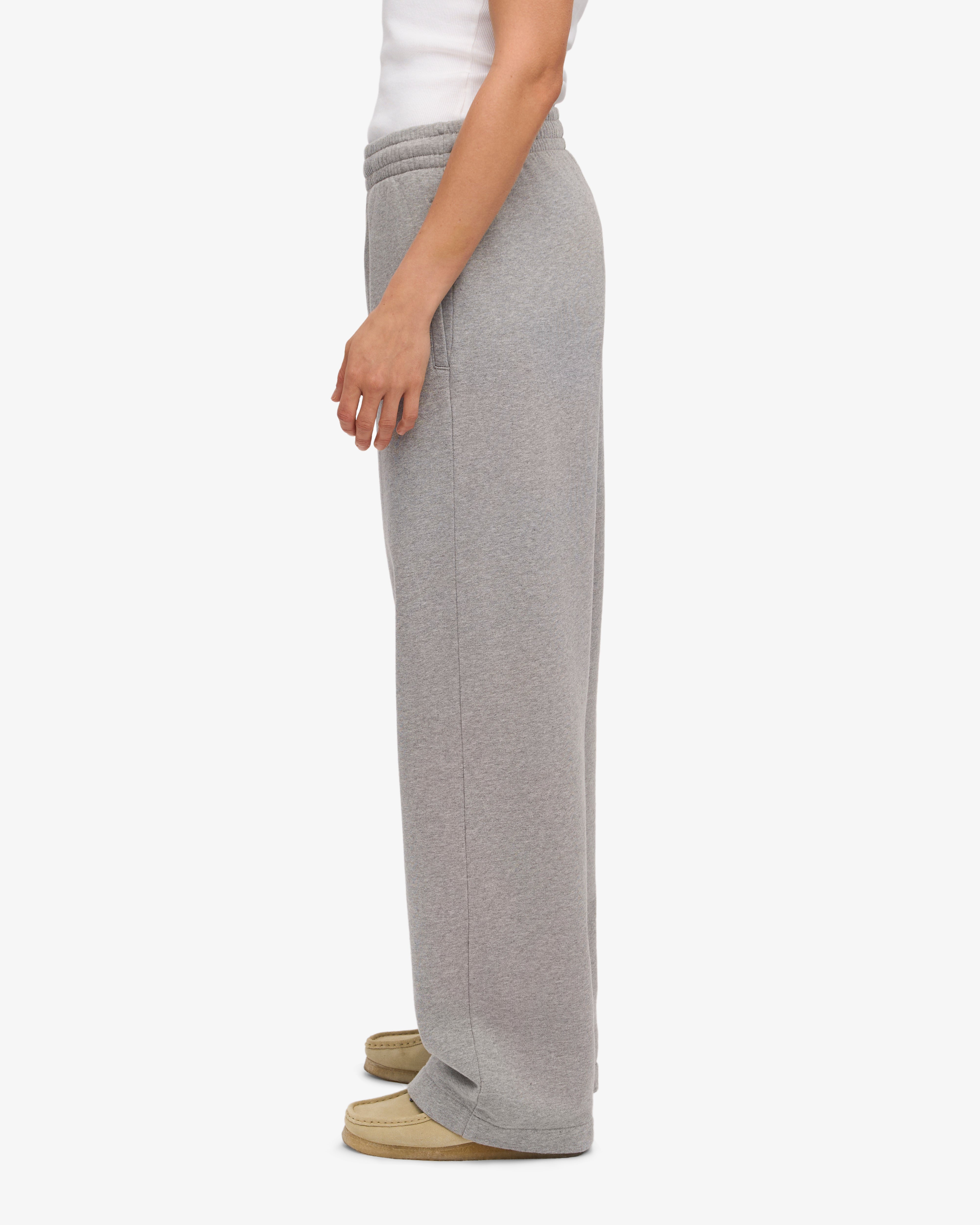 Organic Straight Leg Sweatpants for Women - Soft Heather Grey Cotton Joggers - Lounge, Yoga & Casual Wear