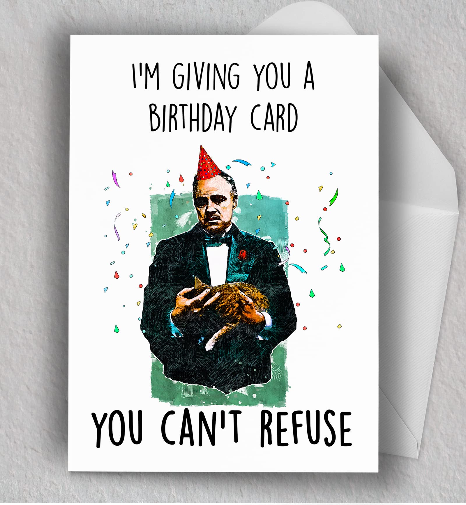 The Godfather Birthday Card - Funny Blank Greeting Card for Men & Women - Perfect for Birthdays, Gifts, and Movie Fans