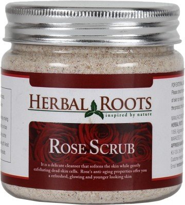 Herbal Roots Rose Face and Body Scrub - 100g | Natural Exfoliating Scrub for Glowing Skin | Perfect for Spa Day & Self-Care Routine