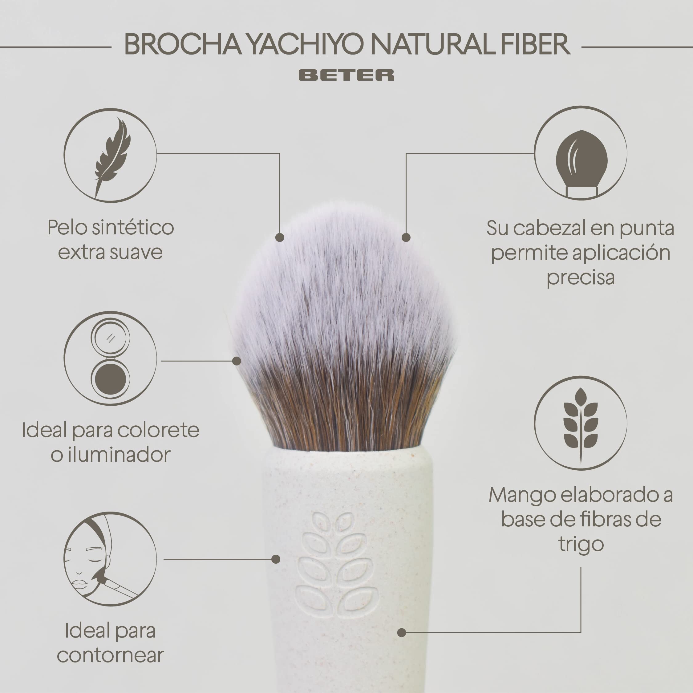 Yachiyo Makeup Brush for Blush - Natural Fiber Bristles, Beige | Perfect for Soft & Natural Makeup Looks