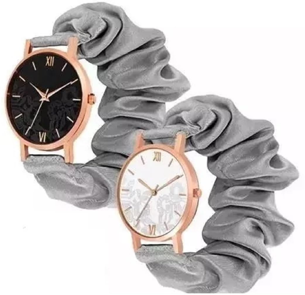 Scruncihes Korean Style Fashion Watch for Women & Girls - Casual Analog Quartz Watch with Leather Strap - Perfect for Daily Wear, Office, and Special Occasions
