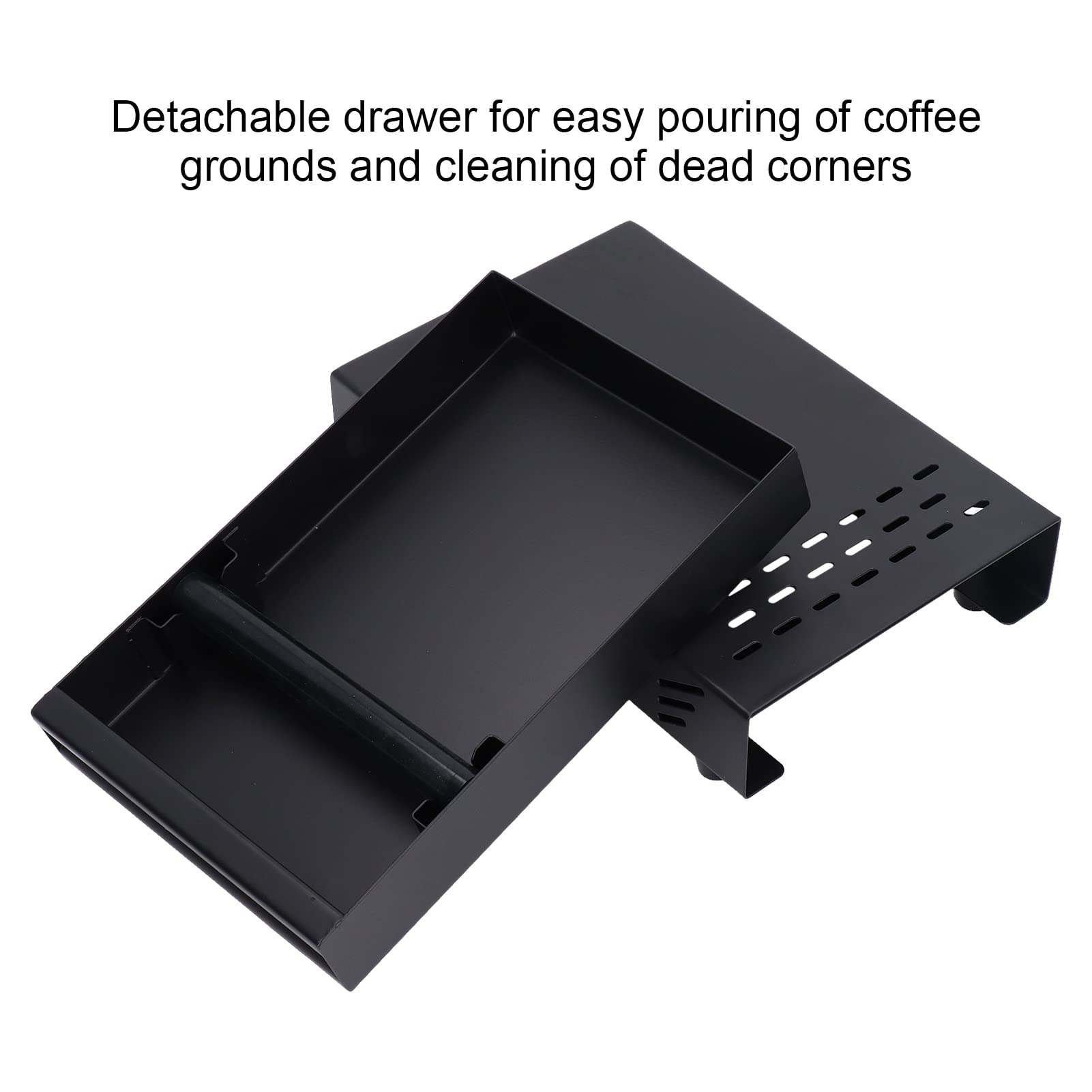 Premium Stainless Steel Coffee Knock Box Drawer - Thickened Barista Tool for Espresso Grounds - Durable Coffee Residue Powder Container for Home & Commercial Use - Perfect Coffee Machine Accessory (Black) - Ideal for Coffee Shops, Cafes & Home Brewing Stations