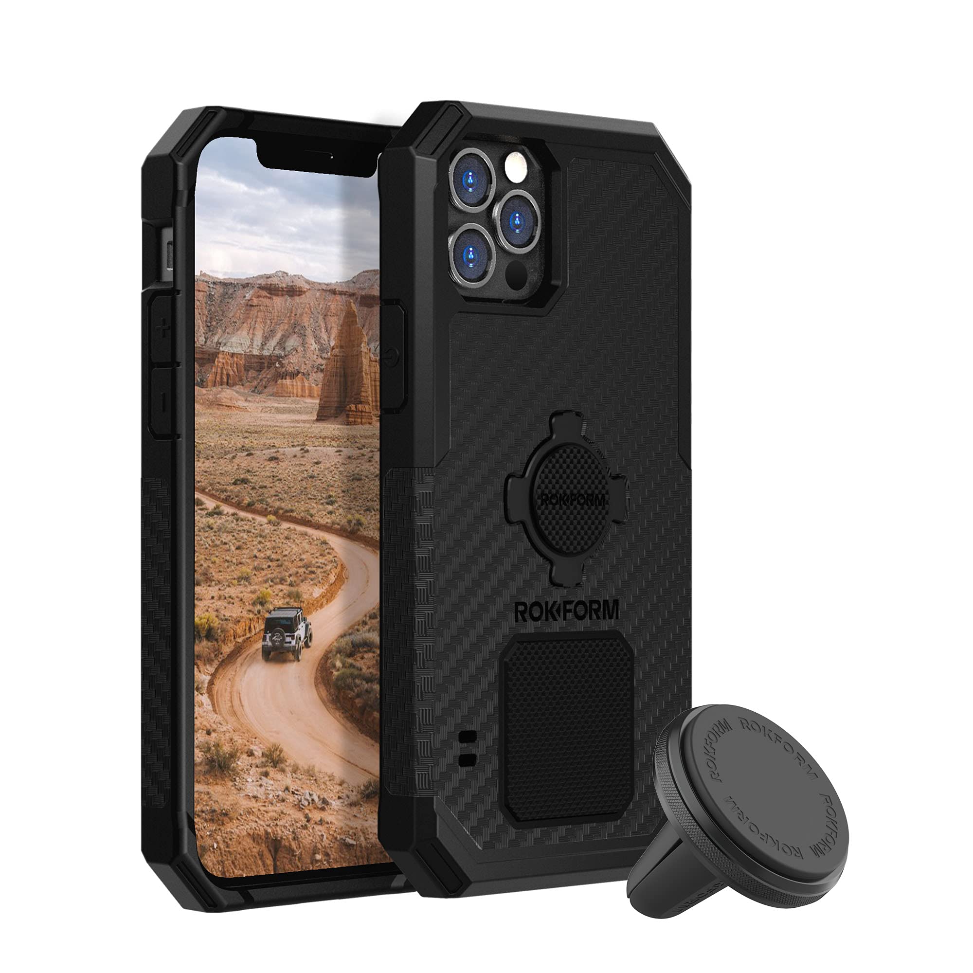 Rokform Rugged Case for iPhone 12 & iPhone 12 Pro with Super Grip Car Vent Mount - Heavy Duty Protection for Truck, Van & SUV - Perfect for Commuting, Off-Roading & Outdoor Adventures