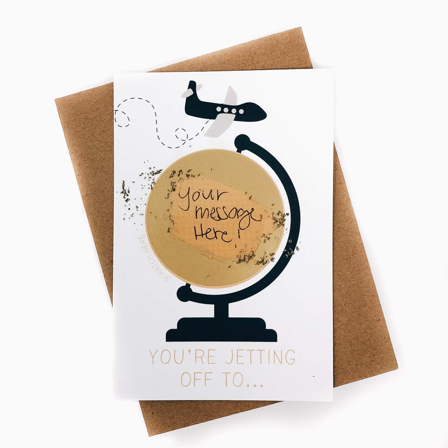 Personalized Travel Card Scratch Off - Reveal Your Surprise Message - Perfect for Bon Voyage Gifts, Vacation Surprises & Adventure Reveals