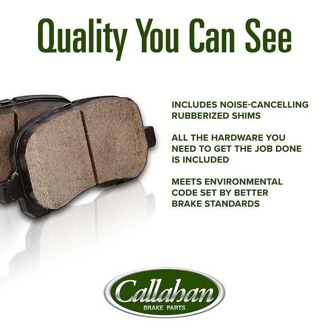 Callahan Front Brake Kit for Honda Accord Civic Element - Drilled & Slotted Brake Rotors with Ceramic Pads | High-Performance Braking System | Perfect for Daily Commuting & Sport Driving