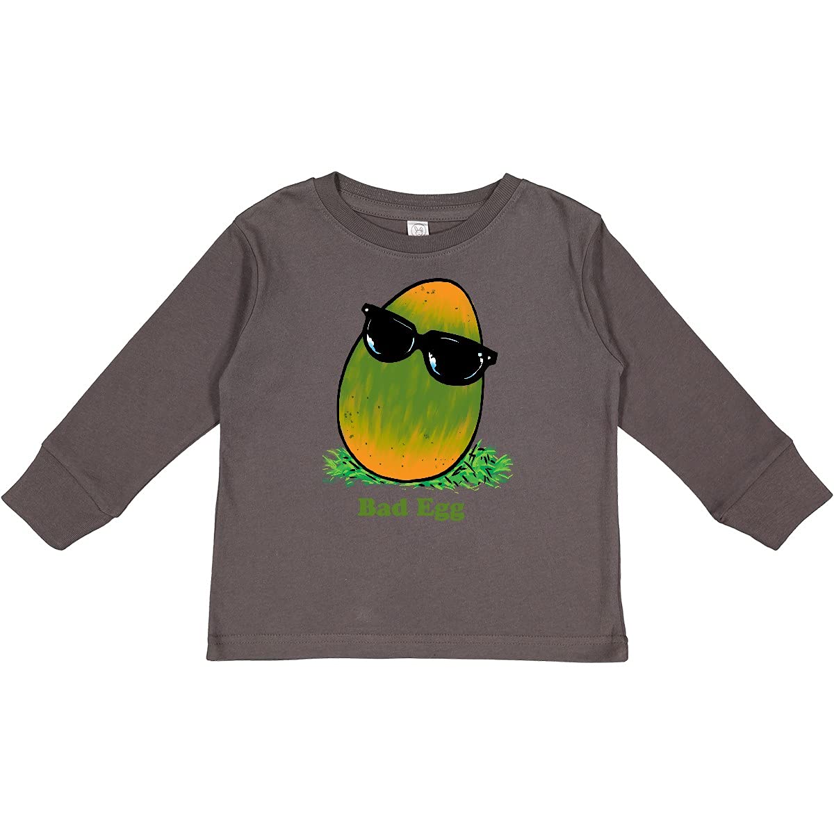 Easter Green and Yellow Bad Egg Toddler Long Sleeve T-Shirt - Cute Holiday Outfit for Boys & Girls - Perfect for Easter Egg Hunts, Family Photos & Spring Celebrations