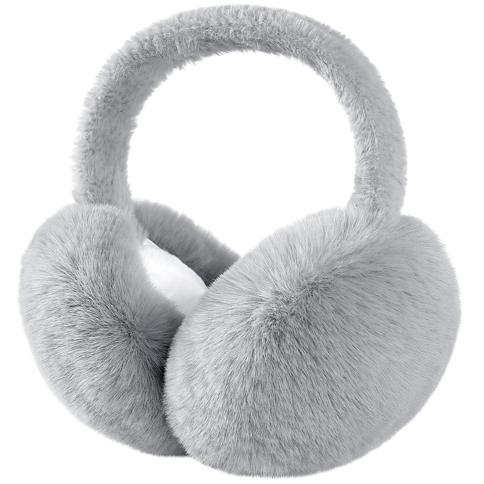 Premillow Winter Earmuffs for Women & Men - Soft Faux Fur Foldable Ear Warmers, Cozy Fluffy Ear Covers for Cold Weather - Perfect for Skiing, Snowboarding & Outdoor Winter Activities