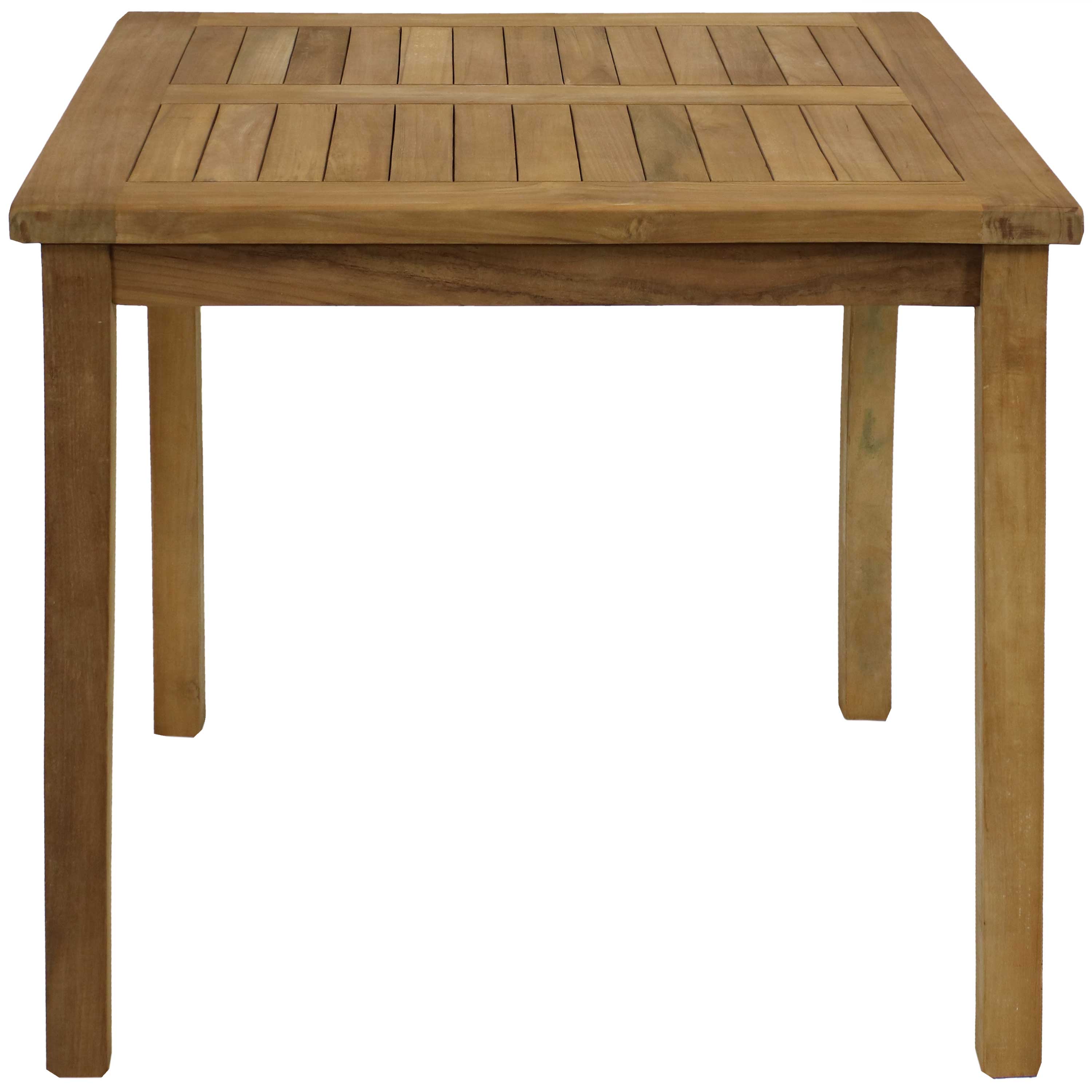 Sunnydaze Teak Square Outdoor Dining Table - Light Stain Finish - 32 Inch - Perfect for Patio, Garden, and Backyard Dining