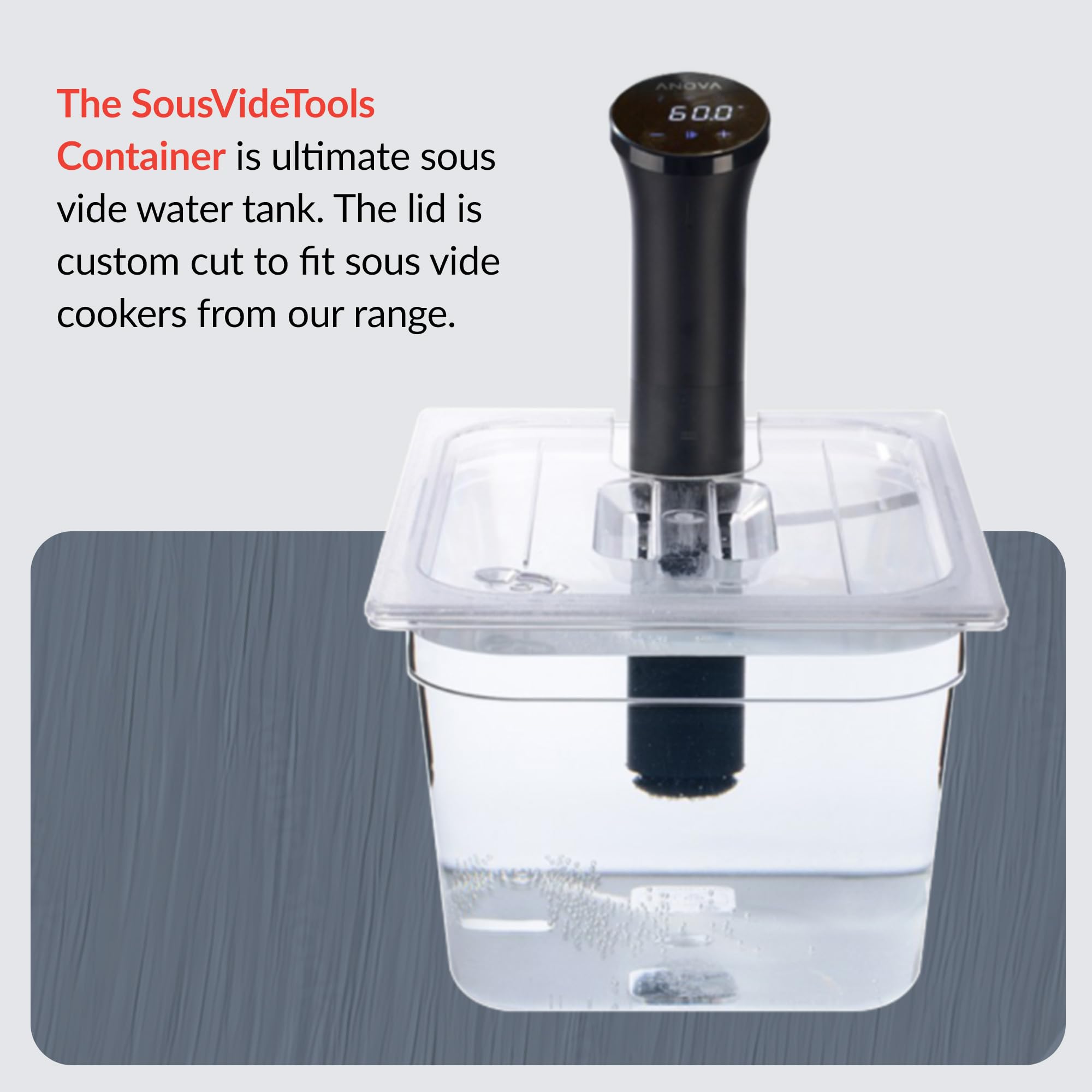 Sous Vide Container 11.6L Water Tank - Compatible with Anova Nano Cooker | Perfect for Home Kitchen, Meal Prep & Professional Sous Vide Cooking