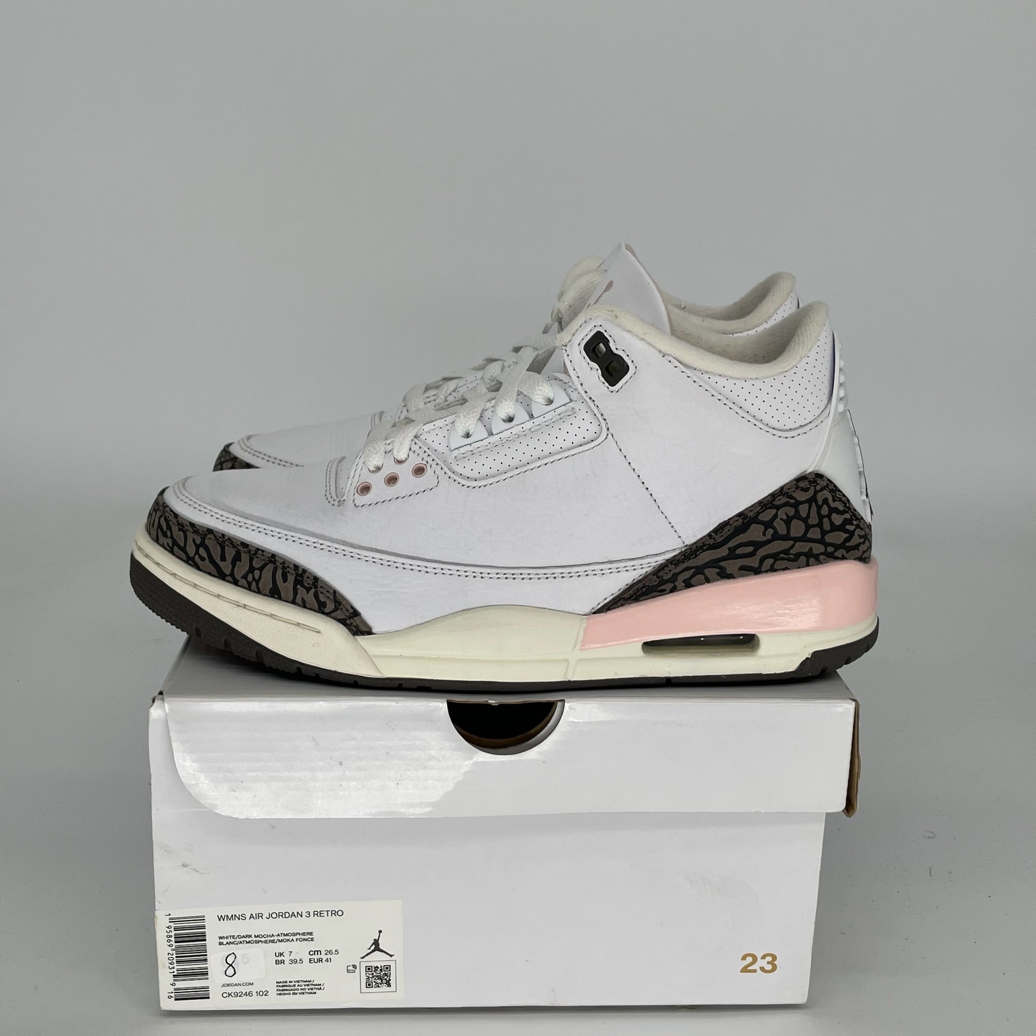 AIR JORDAN 3 NEAPOLITAN Men's Basketball Shoes - Size 8 (CK9246-102) - Retro Style Sneakers for Casual Wear, Sports & Street Fashion