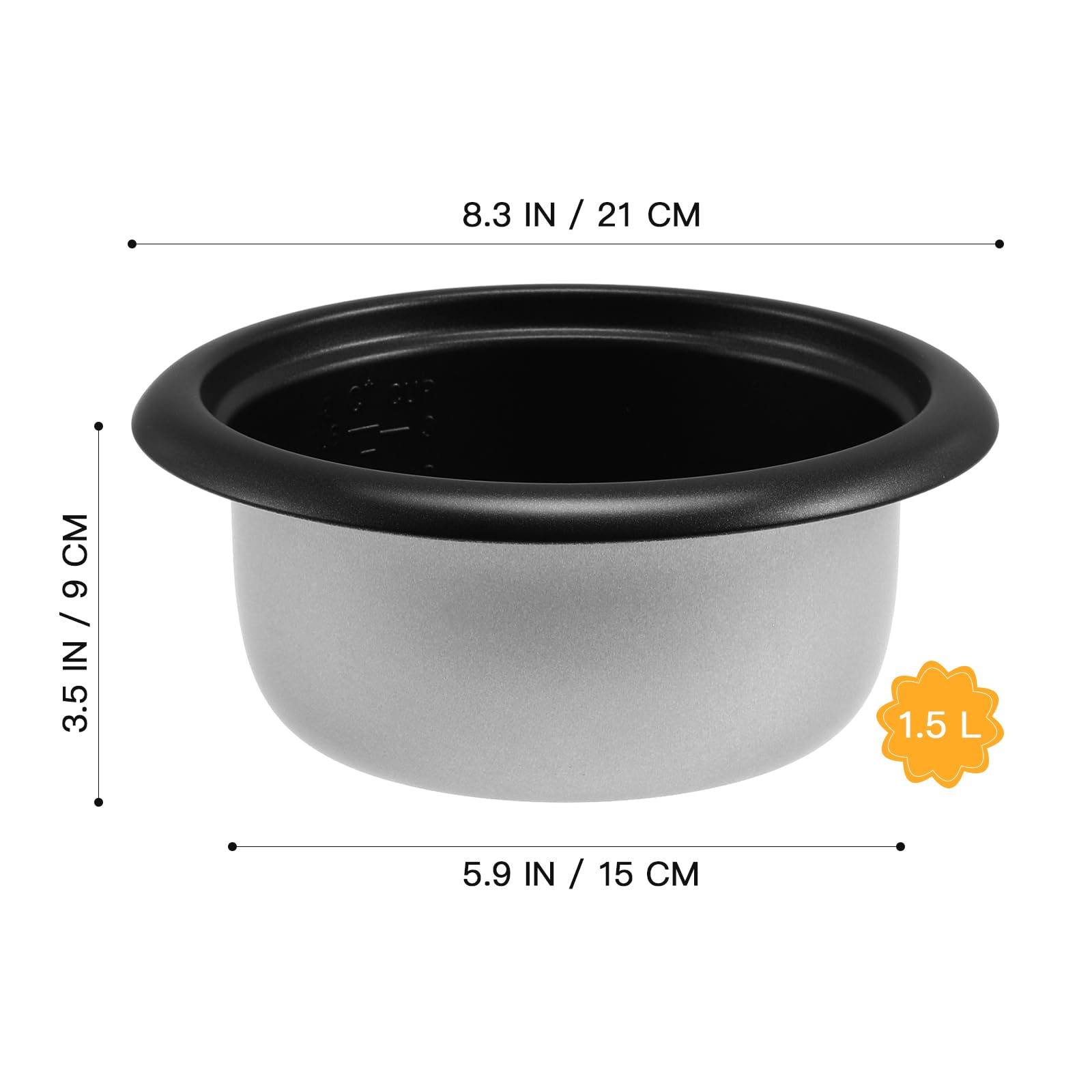 Hemoton 1.5L Aluminum Alloy Inner Cooking Pot - Replacement Rice Cooker Bowl for Traditional & Electric Cookers - Perfect for Home Kitchen, Dorm Cooking & Meal Prep
