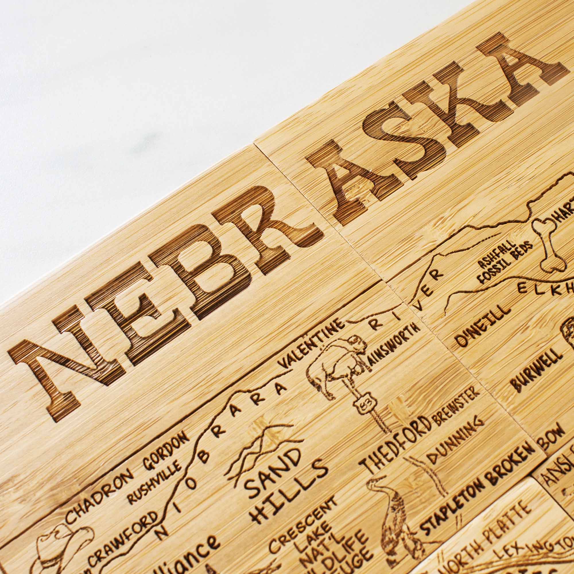 4-Piece Nebraska Puzzle Coaster Set with Storage Case - Durable Drink Coasters for Home, Office, or Bar Decor - Perfect Gift for Cornhuskers Fans