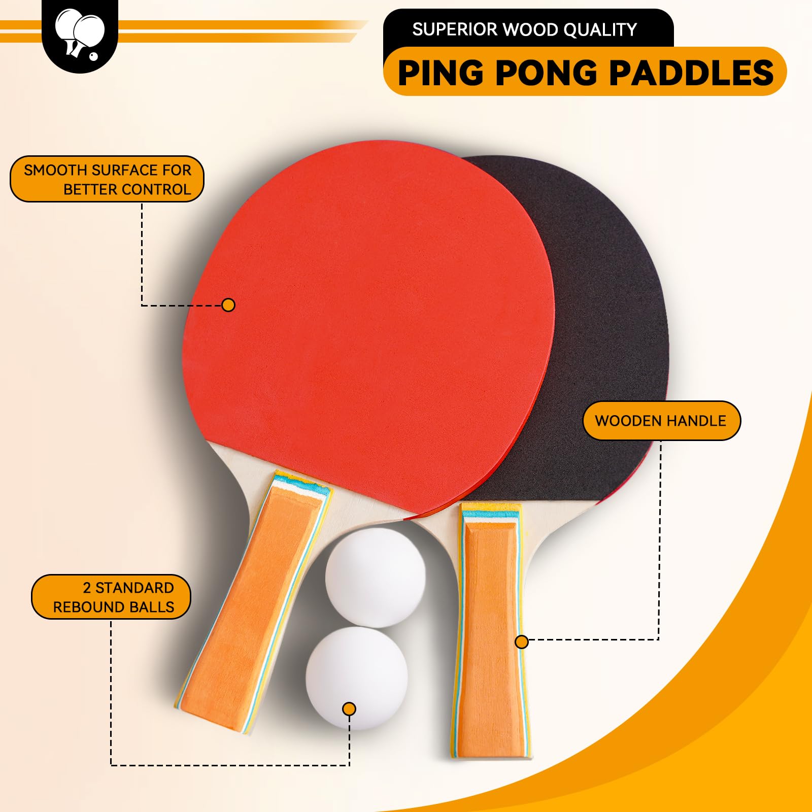 6x3 ft Portable Ping Pong Table - Indoor/Outdoor Folding Table Tennis Set with 2 Paddles, 2 Balls & Adjustable Net | Sturdy Iron Frame for Backyard, Game Room & Patio Fun