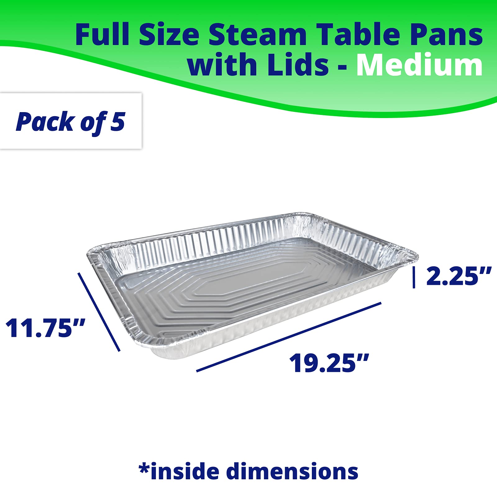 IDL Packaging Full Size Aluminum Steam Table Pans with Lids - 21