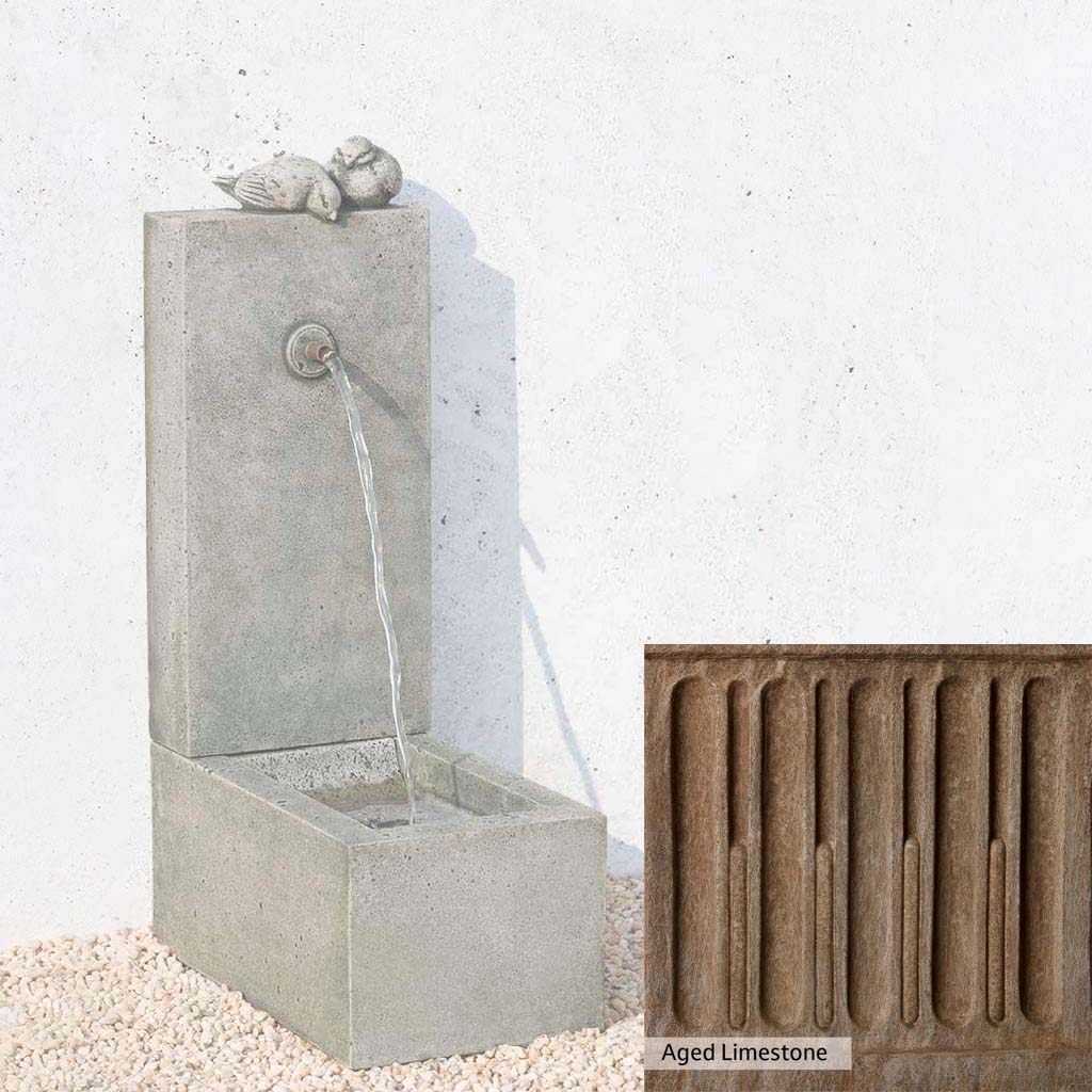 Campania International Bird Element Fountain - Outdoor Garden Decor, Handcrafted Stone Water Feature for Patio, Yard, and Landscape Design | Perfect for Relaxing Garden Ambiance and Bird Attraction