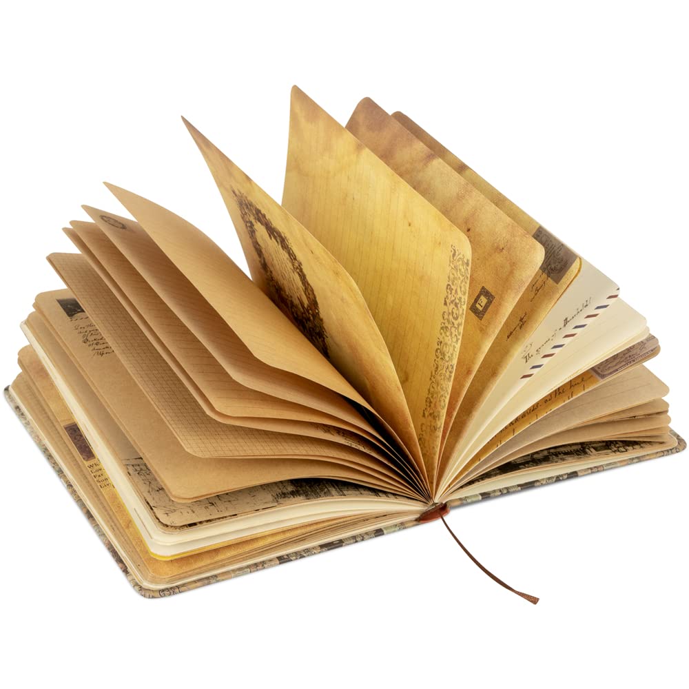 Vintage Writing Journal for Women & Girls - Amanple Hardcover A5 Notebook with 192 Aesthetic Pages, Blank & Ruled Paper for Junk Journaling, Scrapbooking & Creative Writing - Perfect Christmas Gift & Daily Diary