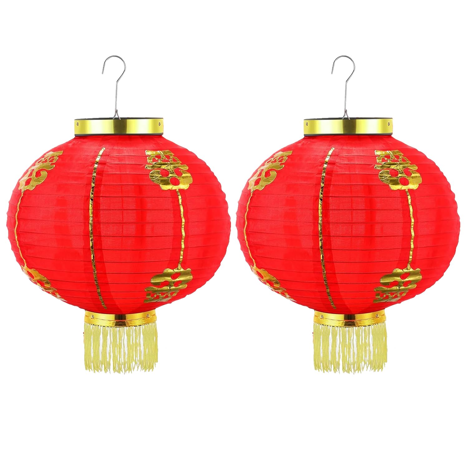 Chinese New Year Red Fabric Lanterns - 12