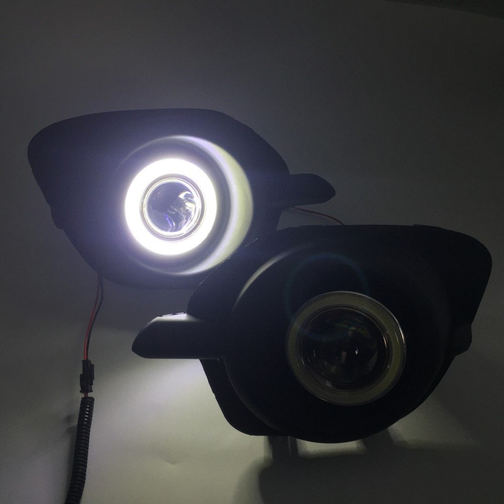High-Performance LED DRL Angel Eyes Fog Lights - Exact Fit Replacement for Mitsubishi Pajero Sport/Montero Sport - Perfect for Off-Roading, Night Driving & Enhanced Visibility