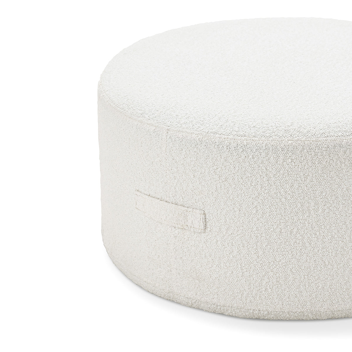 Freya Boucle Ottoman - Modern Round Storage Footstool with Soft Chenille Fabric for Living Room, Bedroom & Nursery | Extra Seating & Stylish Home Decor