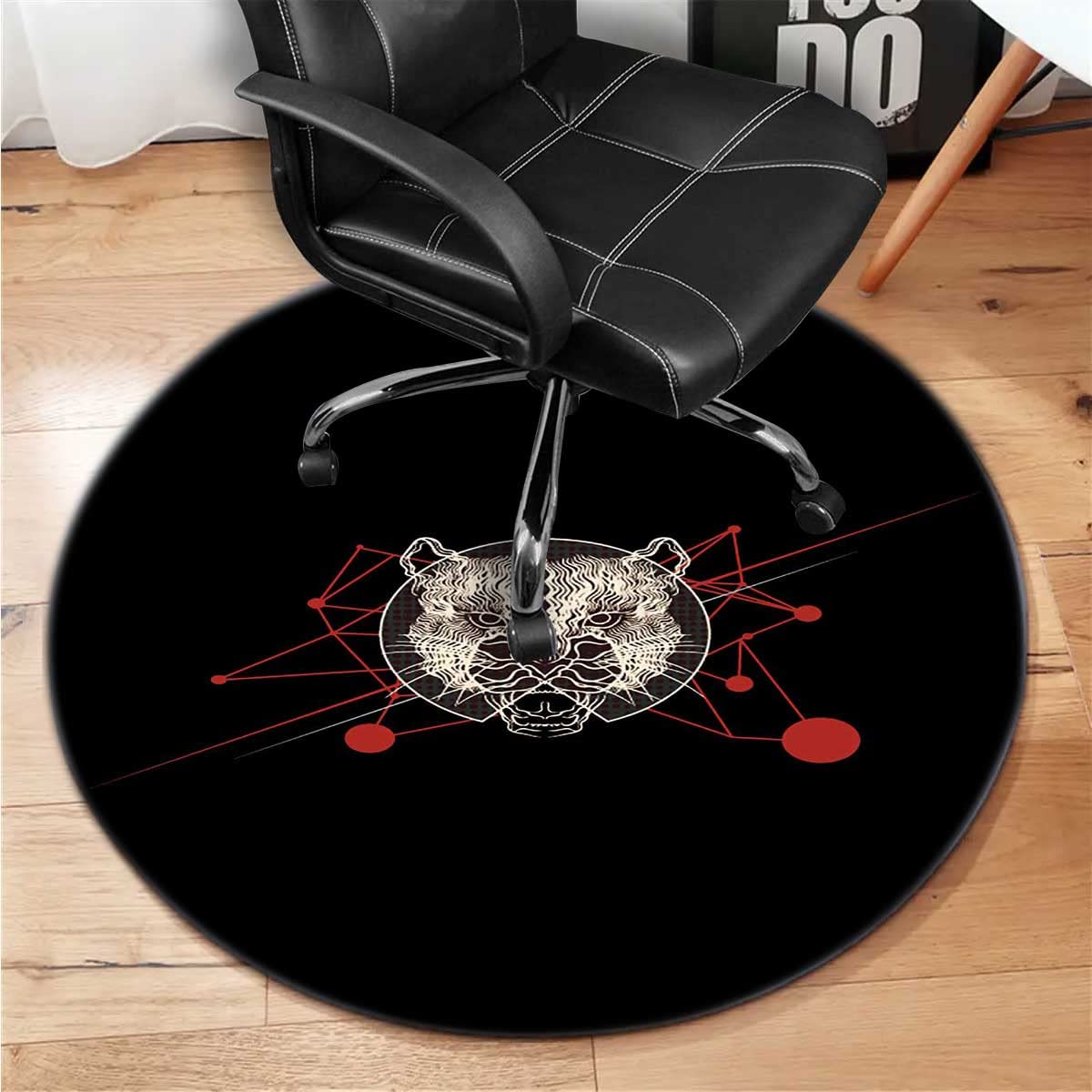 Animal Doodle Chair Mat for Hardwood Floors & Thick Carpets - 47 Inch Non-Slip Floor Protector Mat for Rolling Chairs - Office & Home Workspace Anti-Fatigue Desk Mat