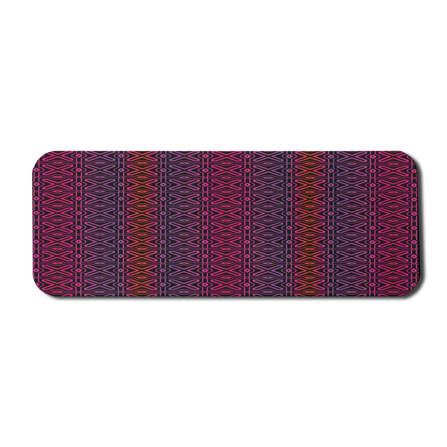 Ambesonne Geometric Computer Mouse Pad - Abstract Funky Themed Modern Grid X Shapes Psychedelic Design - Non-Slip Rubber Gaming Mousepad (31