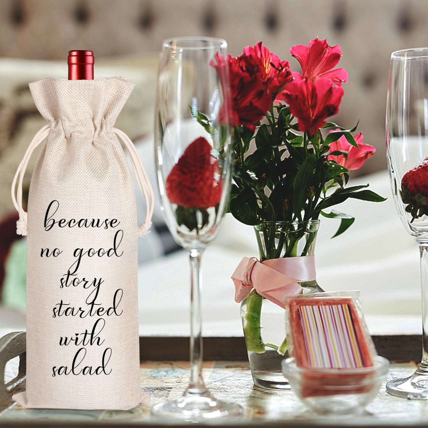 Premium Wine Gift Bag Set - Elegant Housewarming, Wedding, Birthday, Retirement & Engagement Present - Perfect for Wine Lovers & Special Occasions - Ideal for Celebrations, Parties & Thoughtful Gifting