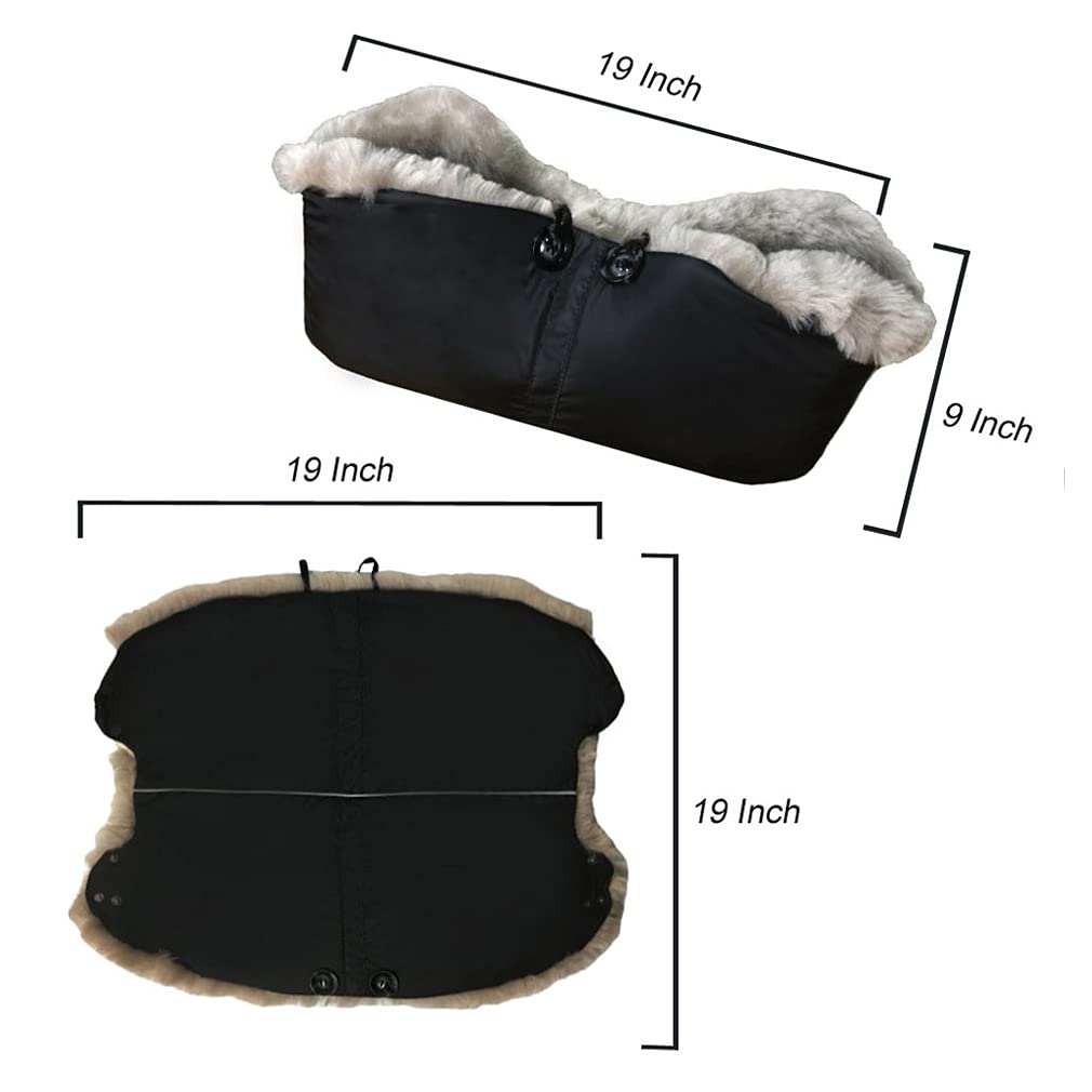 Premium Waterproof Universal Stroller Bunting Bag with Adjustable Front Height - Anti-Slip, Anti-Kick Design & Lambskin Handmuff for Cold Protection - Perfect for Winter Walks, Shopping Trips, and Outdoor Adventures with Baby