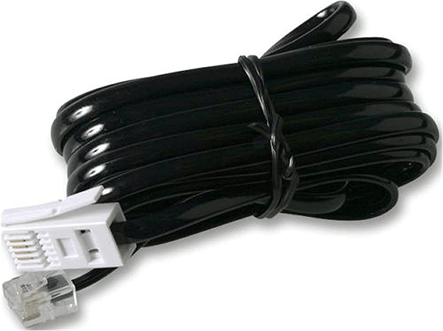 SEDNA 1.8M Fax Telephone Modem Cable - RJ11 to BT Plug Phone Line Cord - Black (5 Pack) - Perfect for Home Office, Fax Machines & Internet Modems