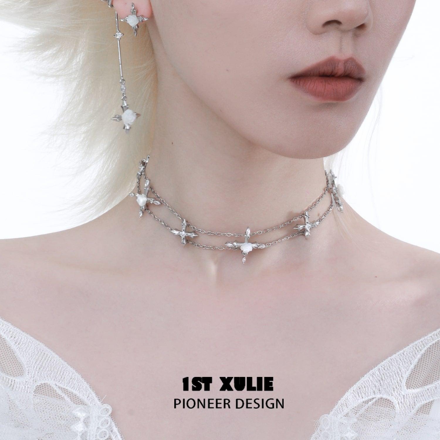 Rose Believer 18k Gold Plated White Shell Choker Necklace - Elegant Women's Jewelry for Weddings, Parties & Special Occasions