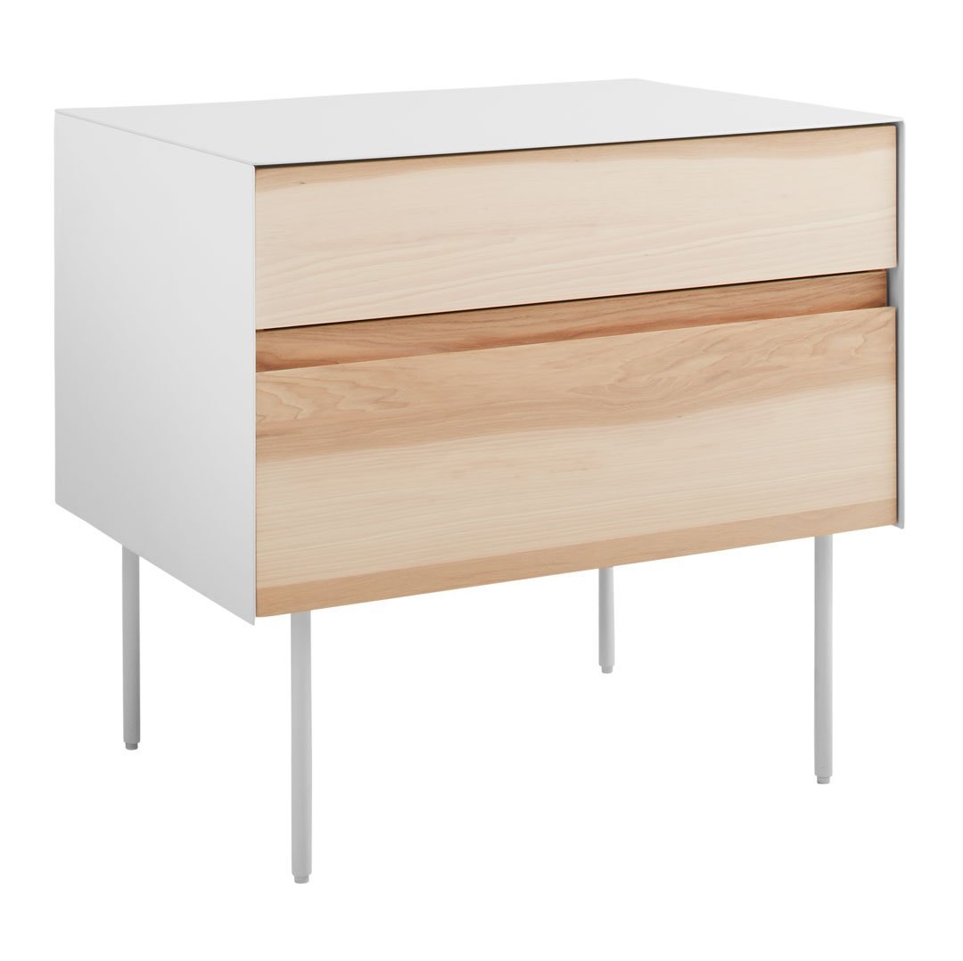 Modern Blu Dot Clad Nightstand - Stylish Bedside Table with Storage for Bedroom, Living Room & Guest Room - Perfect for Small Spaces & Apartment Decor