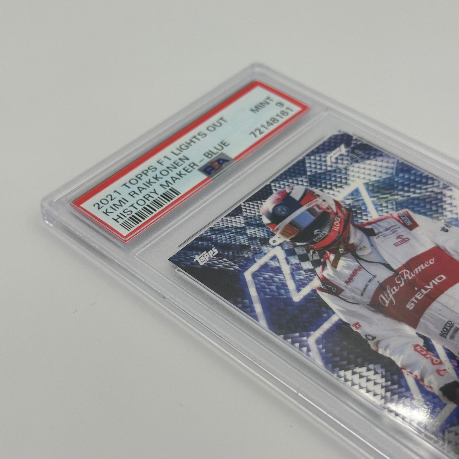PSA 9 Graded 72/99 Kimi Raikkonen History Maker Trading Card - Rare Collectible for F1 Fans & Sports Memorabilia Enthusiasts (Perfect for Display, Investment, or Gift)