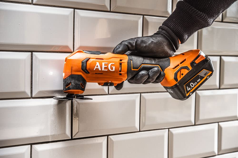AEG Cordless Multi-Tool - 6-Speed Variable, SoftGrip Handle, Pro18V Battery - Cutting, Sanding, Polishing, Sawing, Milling, Scraping - Perfect for DIY Projects, Home Renovation & Woodworking