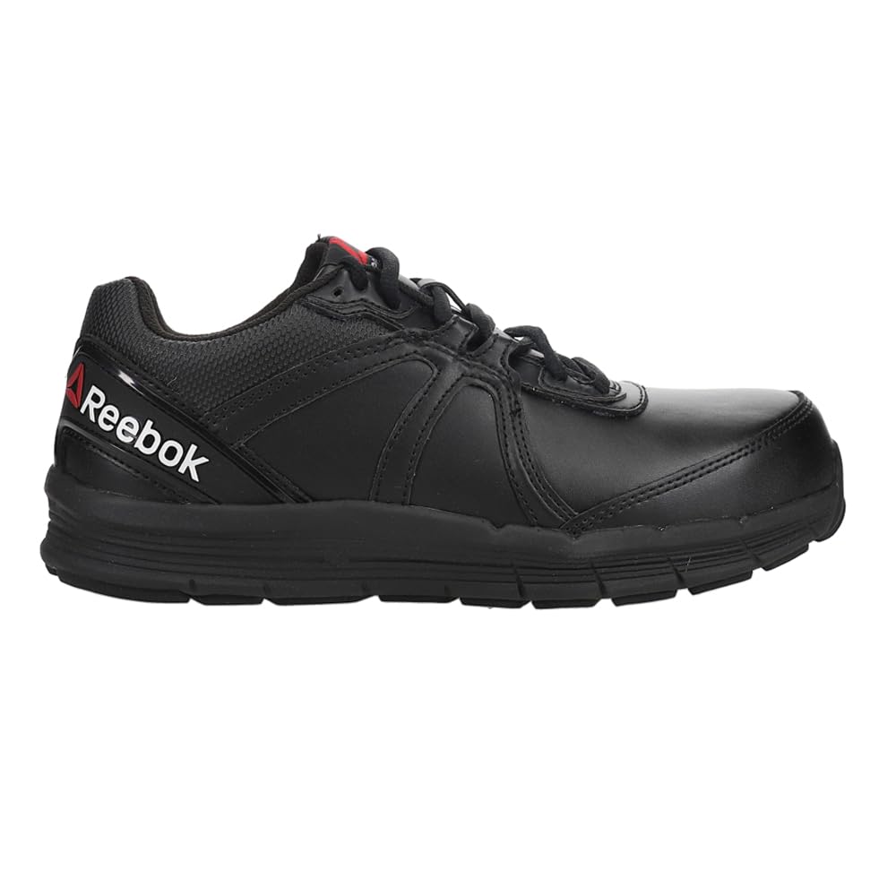 Reebok RB3501 Men's Steel Toe Work Shoes - Black Safety Boots for Construction, Warehouse & Industrial Work | OSHA Compliant Slip Resistant Work Footwear