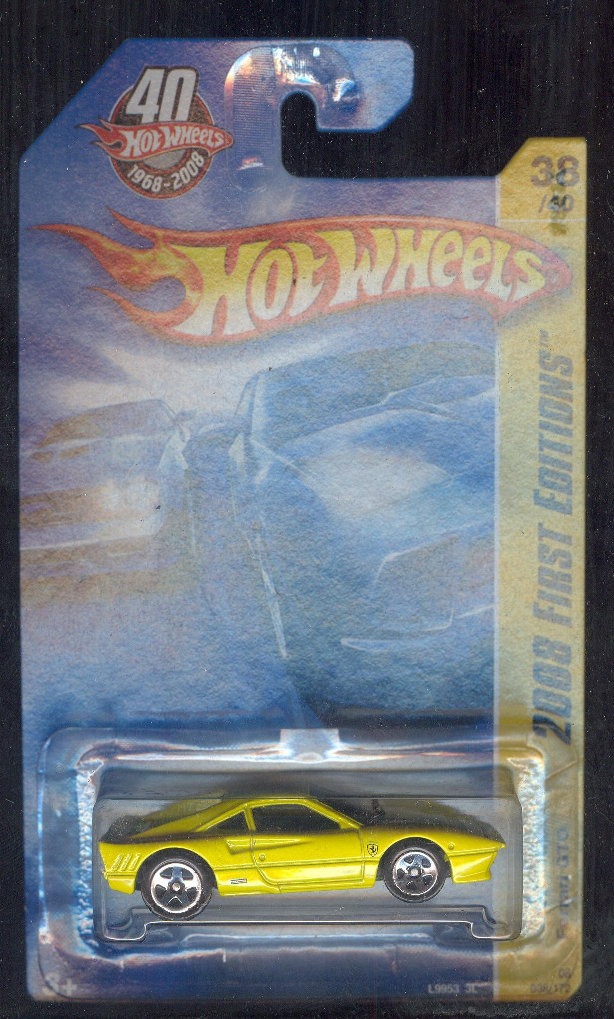 Hot Wheels 2008 Yellow Ferrari GTO 38/40 Diecast Car - Rare Collectible Toy for Kids & Adults - Perfect for Display, Gifts, and Racing Play