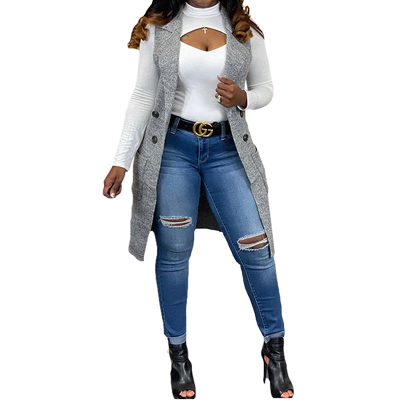 Stylish Solid Color Knitted Waistcoat for Women - Lightweight Summer Cardigan Vest - Perfect for Office Wear, Casual Outfits & Layering