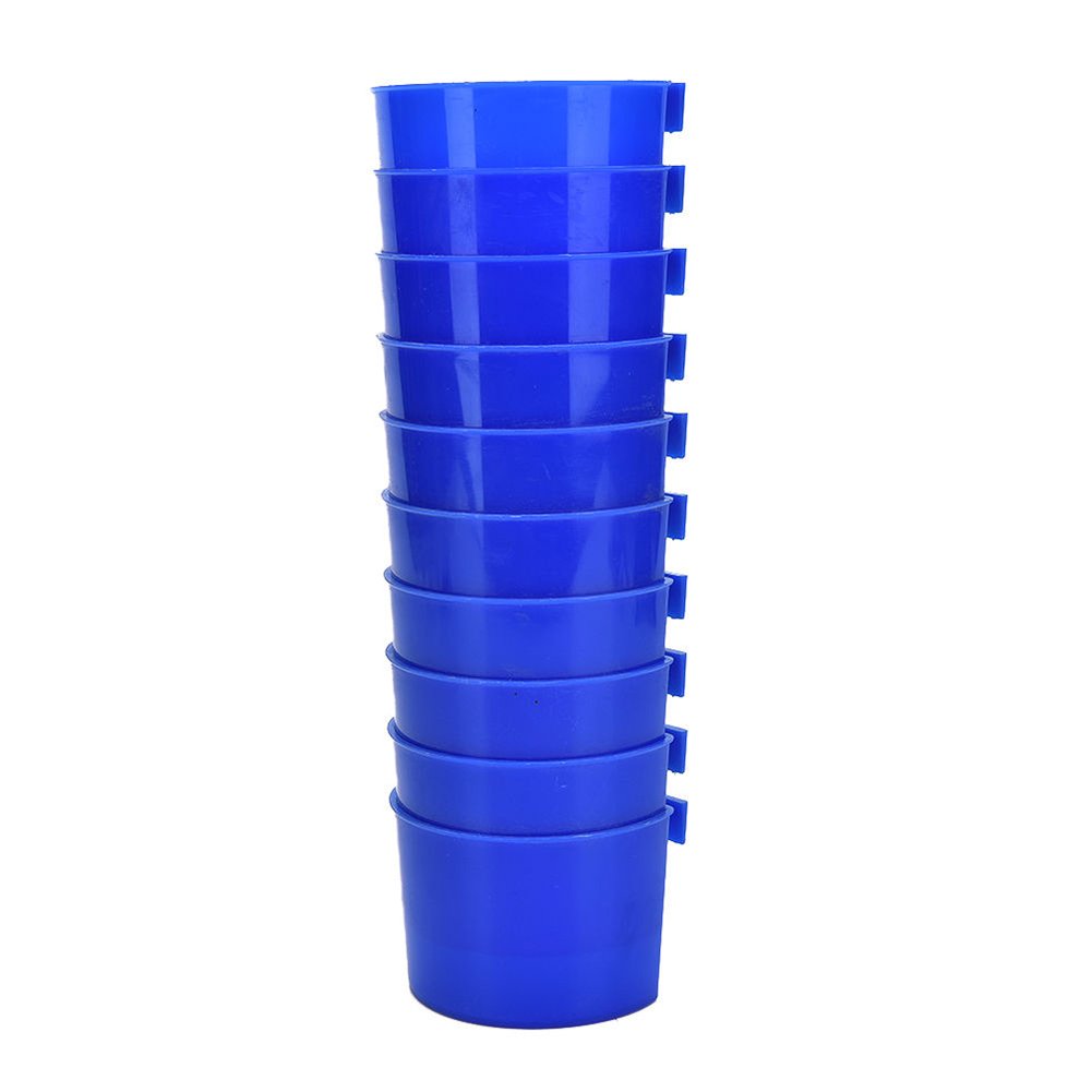 10 Pcs Hanging Feed & Water Cups for Quail, Poultry, Rabbit & Pigeons - Durable Cage Drinkers for Small Animal Coops, Aviaries & Pet Enclosures
